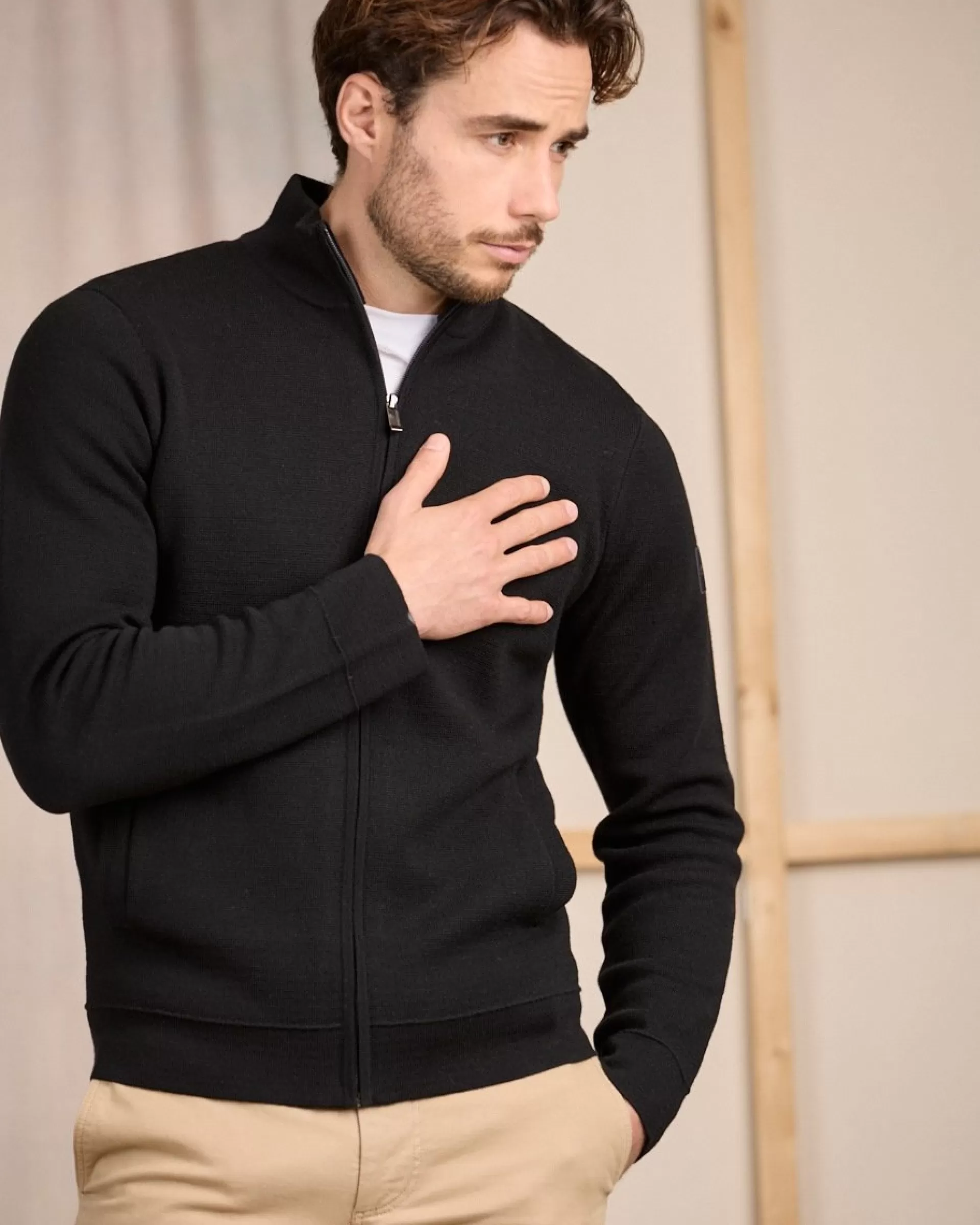 Cheap Cardigan zippé col montant Homme Gilet