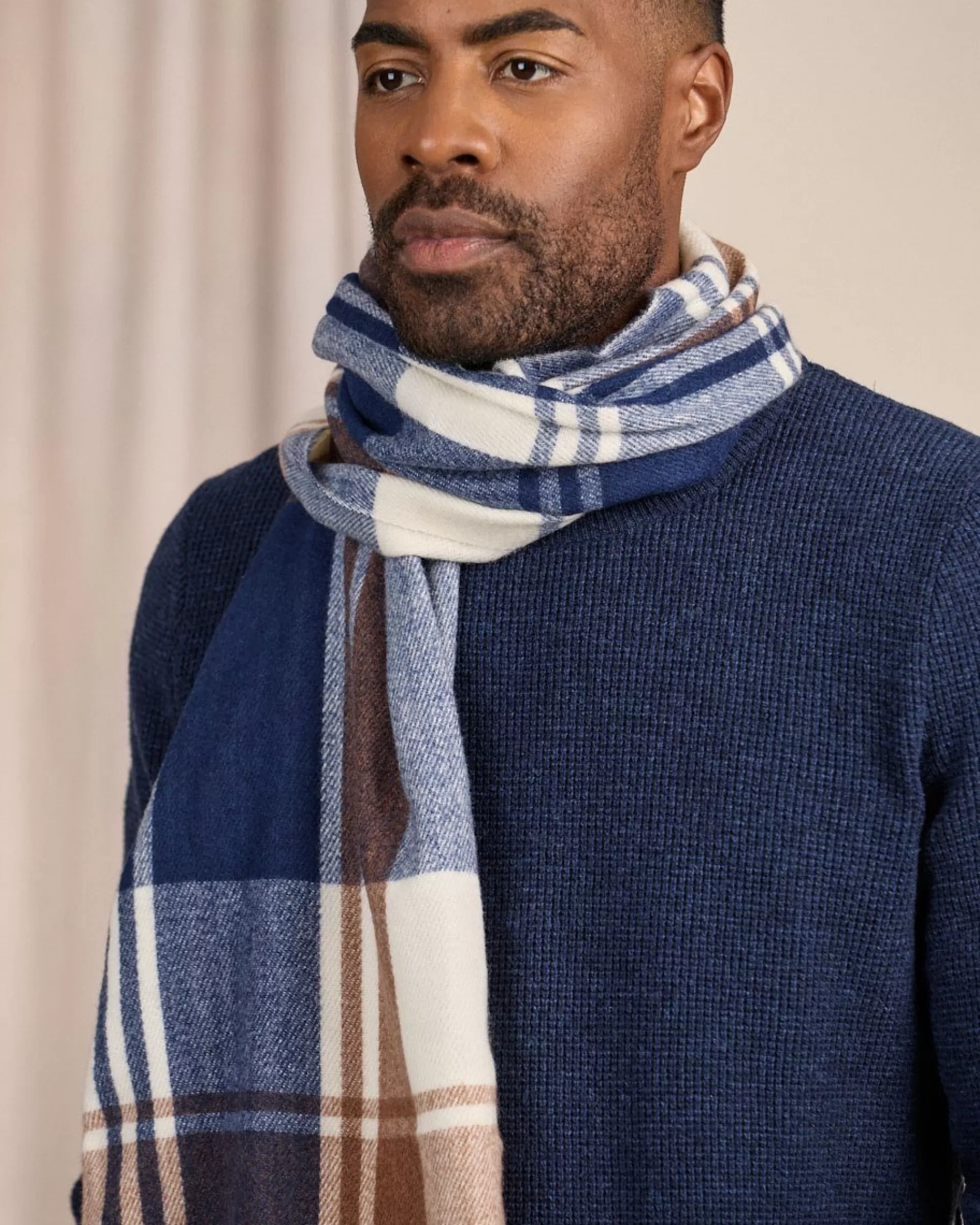 Fashion Écharpe à carreaux carreaux marine Homme Accessoires