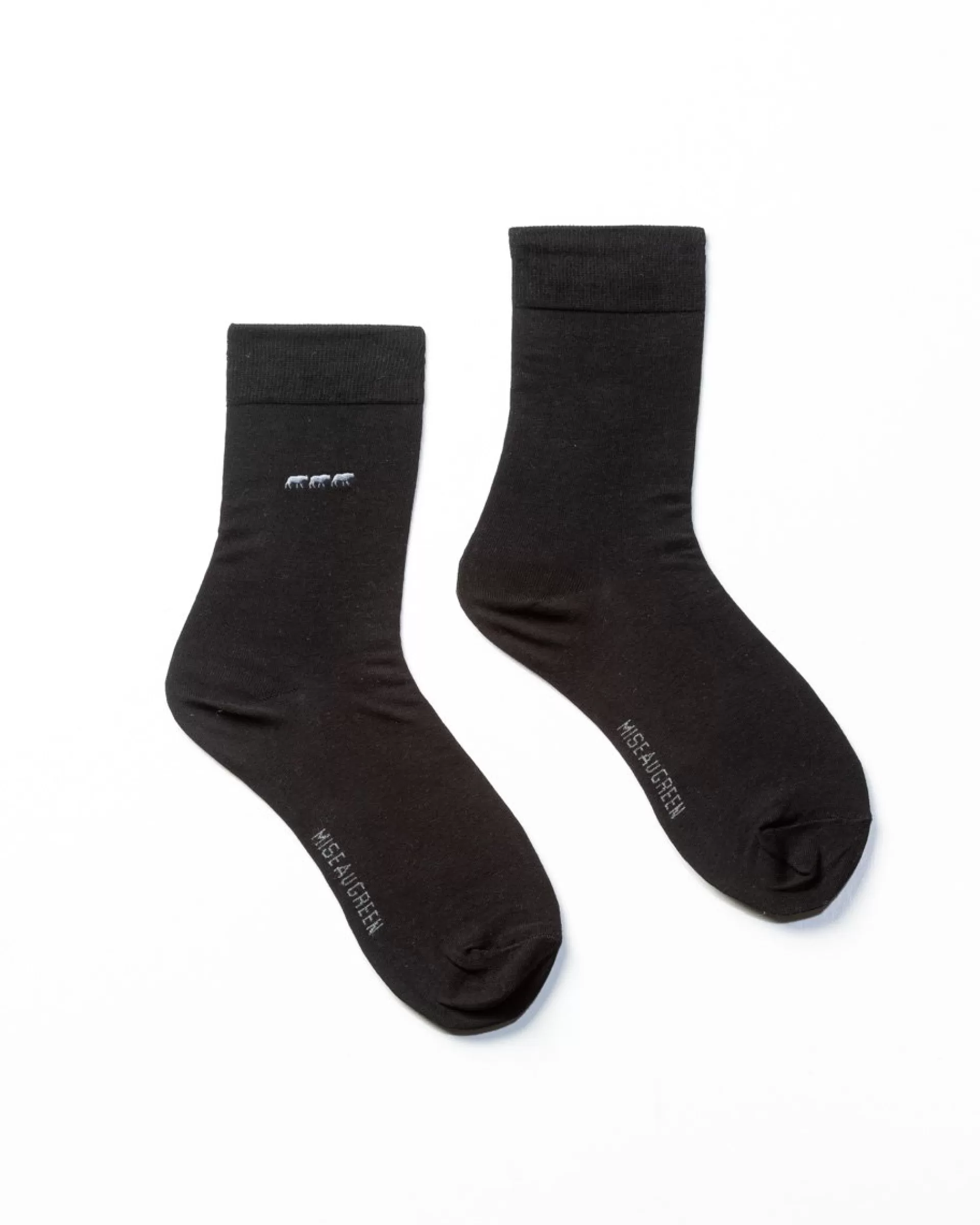 Best Sale Chaussettes unies broderie 3 vaches Homme Chaussettes