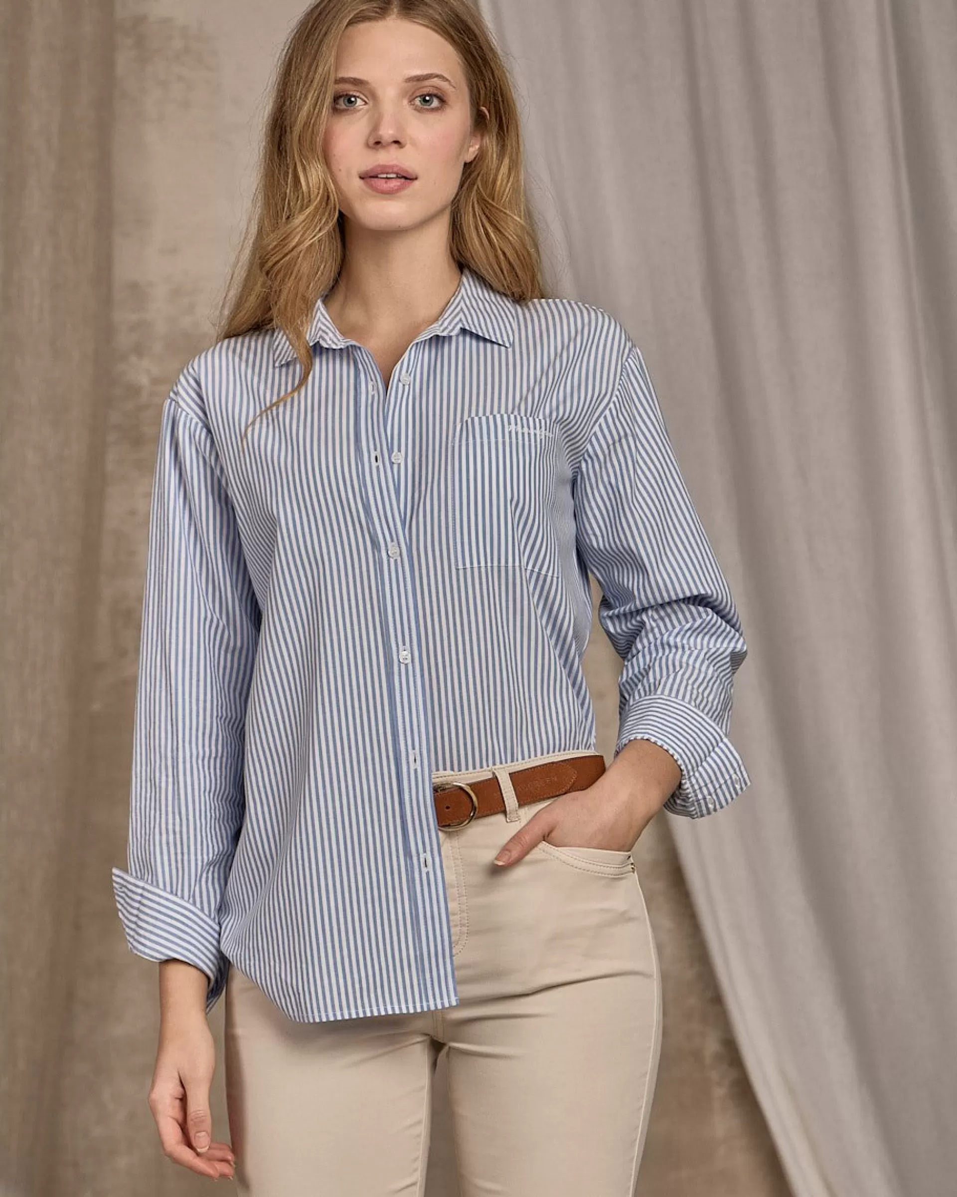 Clearance Chemise à fines rayures Femme Chemisier & Tunique