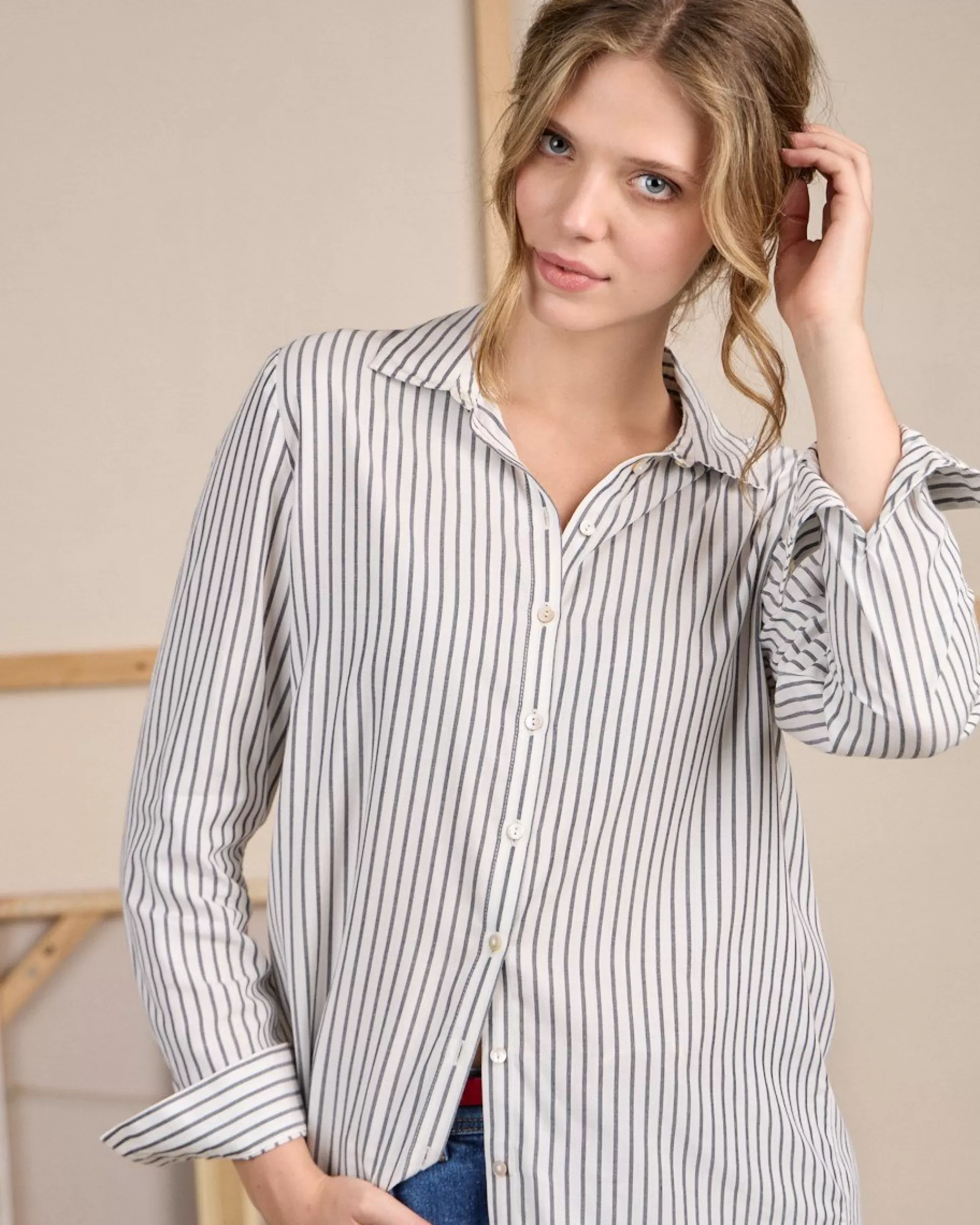 Fashion Chemise Coline bleu marine Femme Chemisier & Tunique