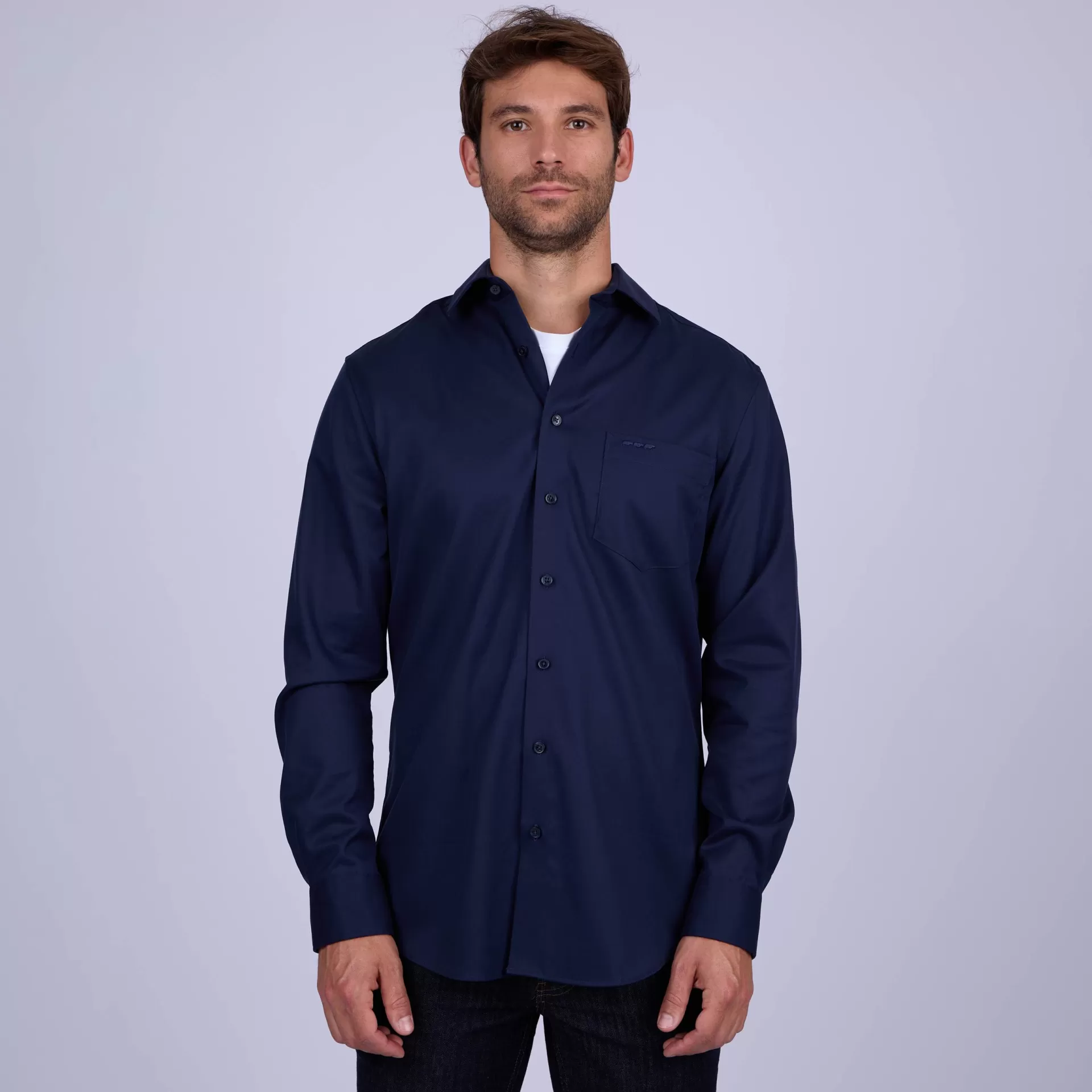 chemise_unie_bleu_marine_6-1.webp Discount Chemise unie bleu marine Homme Chemise