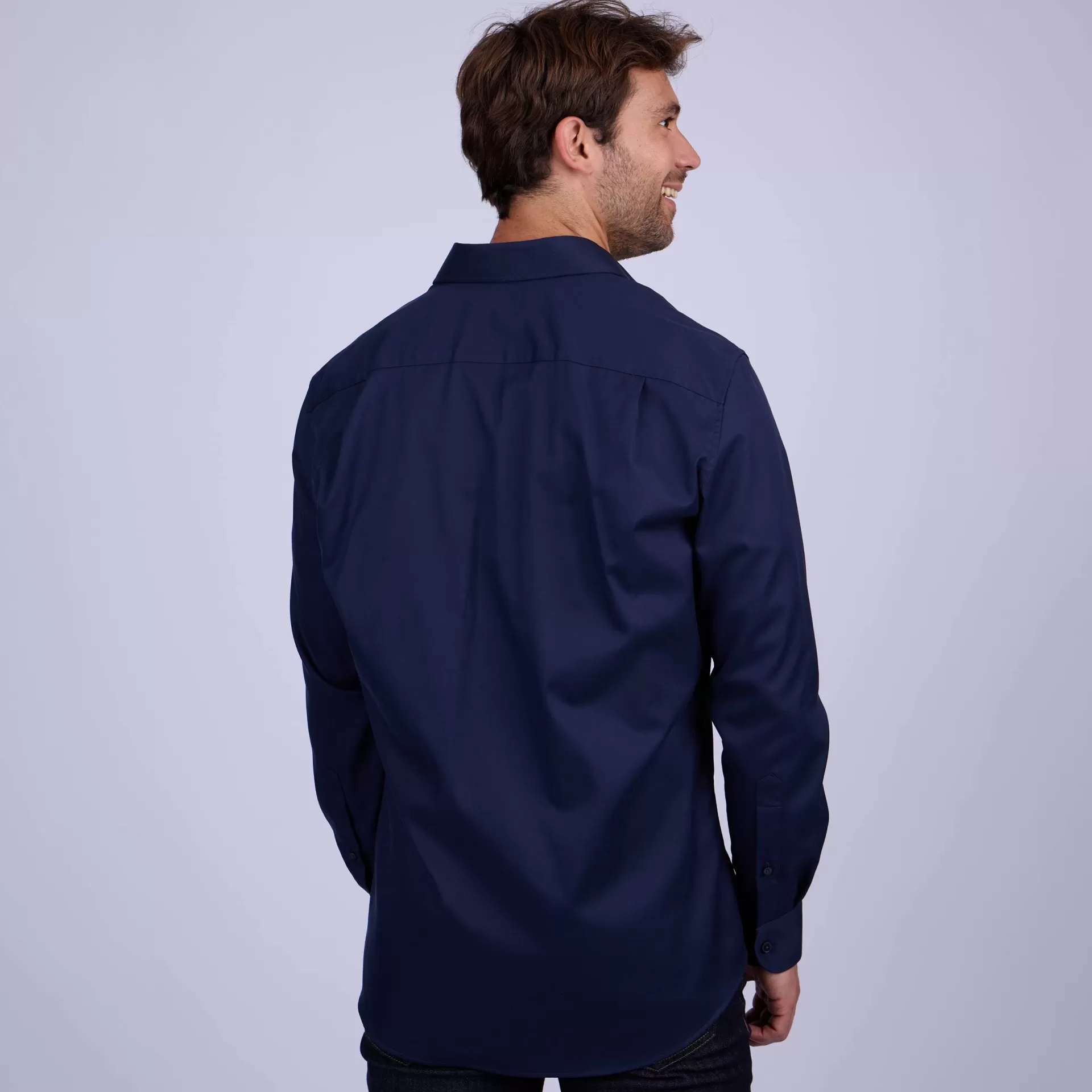 chemise_unie_bleu_marine_7-1.webp Discount Chemise unie bleu marine Homme Chemise