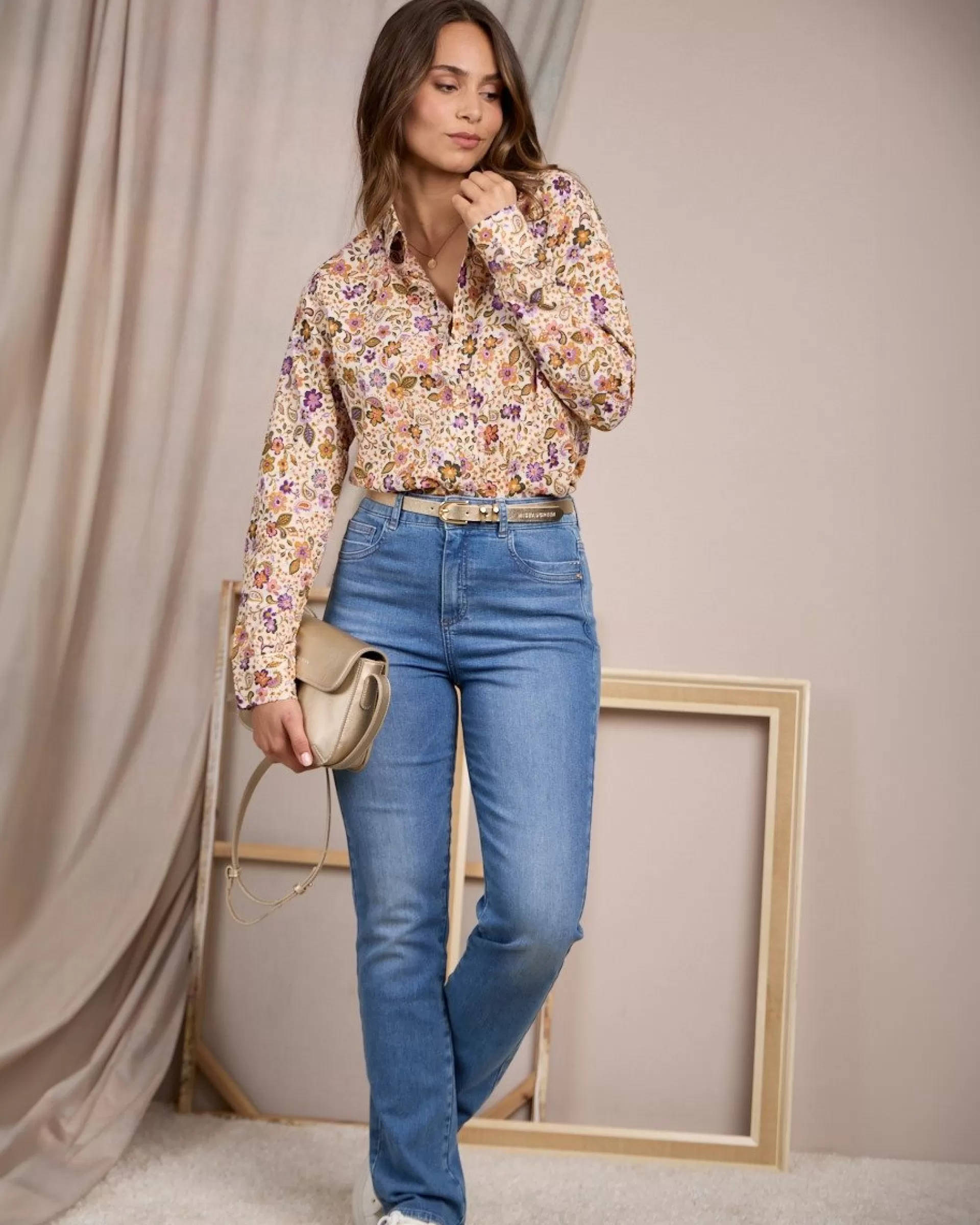 Shop Jean Charly blue bleached Femme Pantalon & Jean