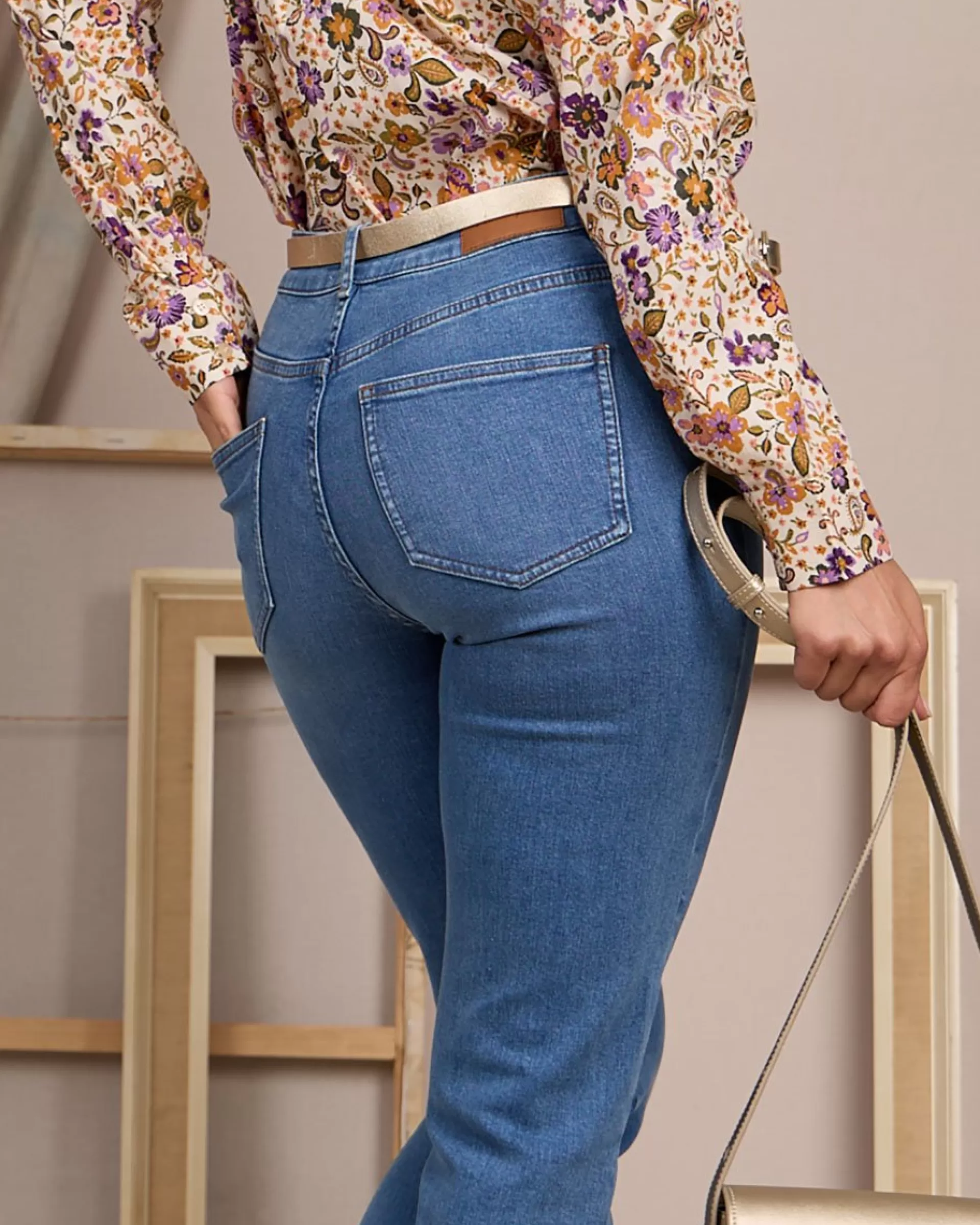 Shop Jean Charly blue bleached Femme Pantalon & Jean
