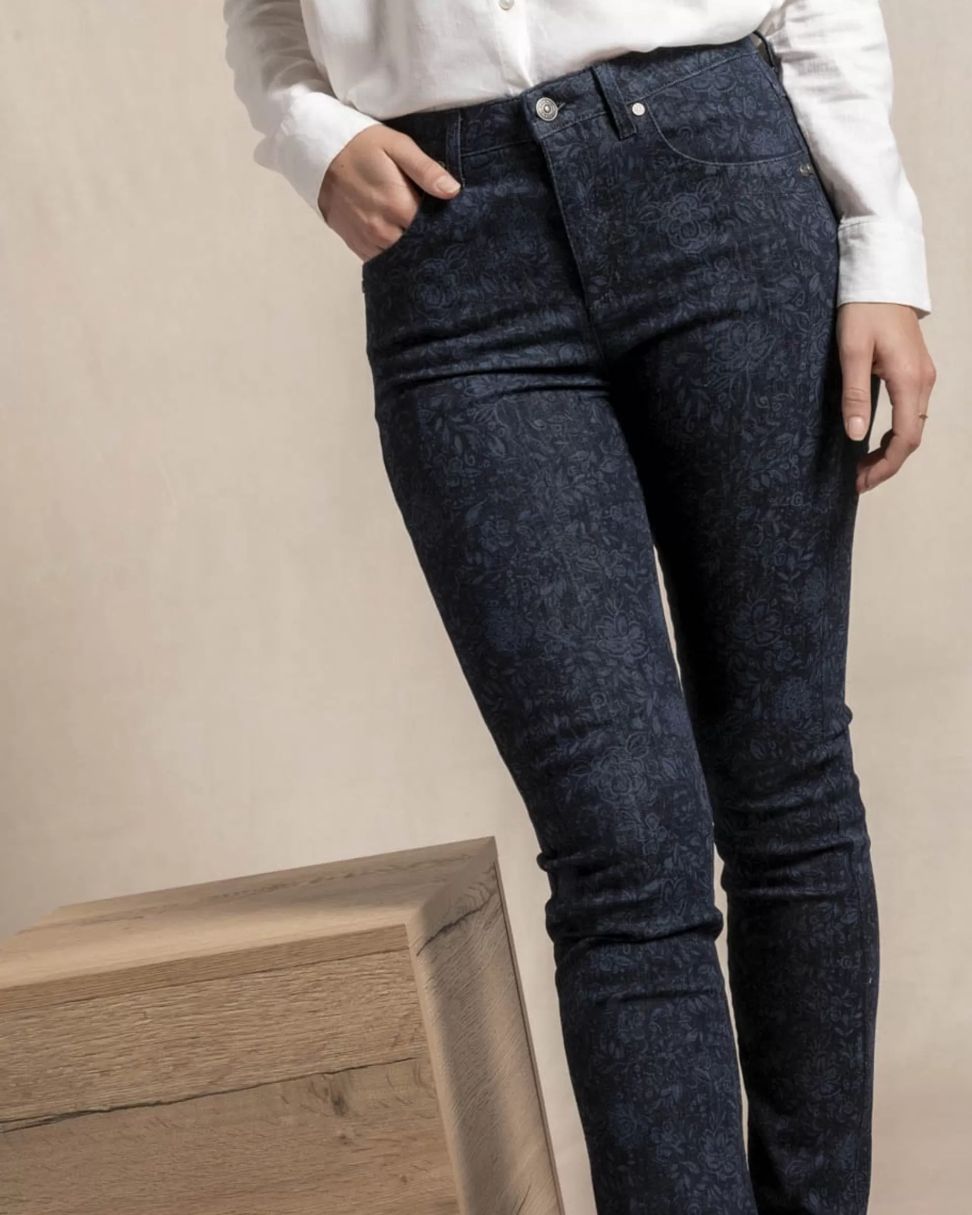 Cheap Pantalon twill bleu marine Femme Pantalon & Jean
