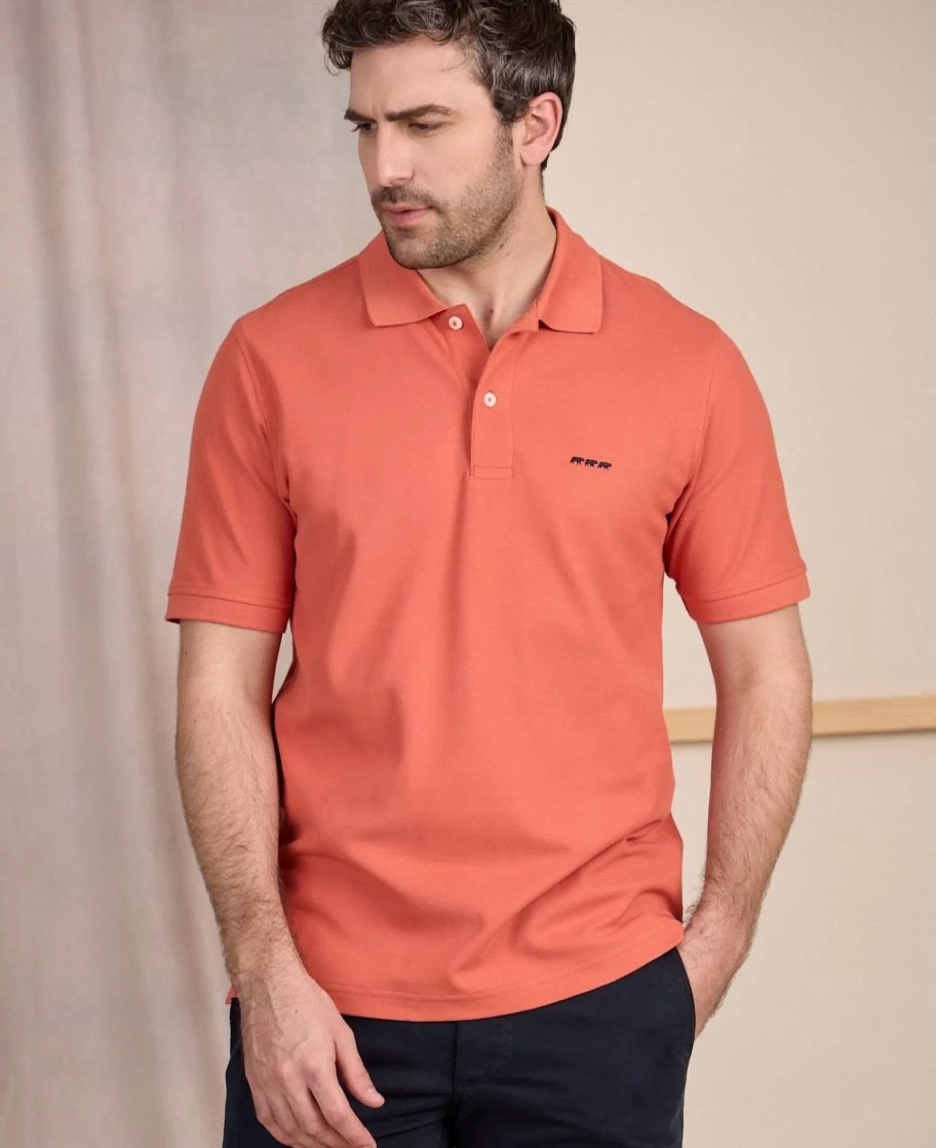 Discount Polo Collin terraccotta clair Homme Polo
