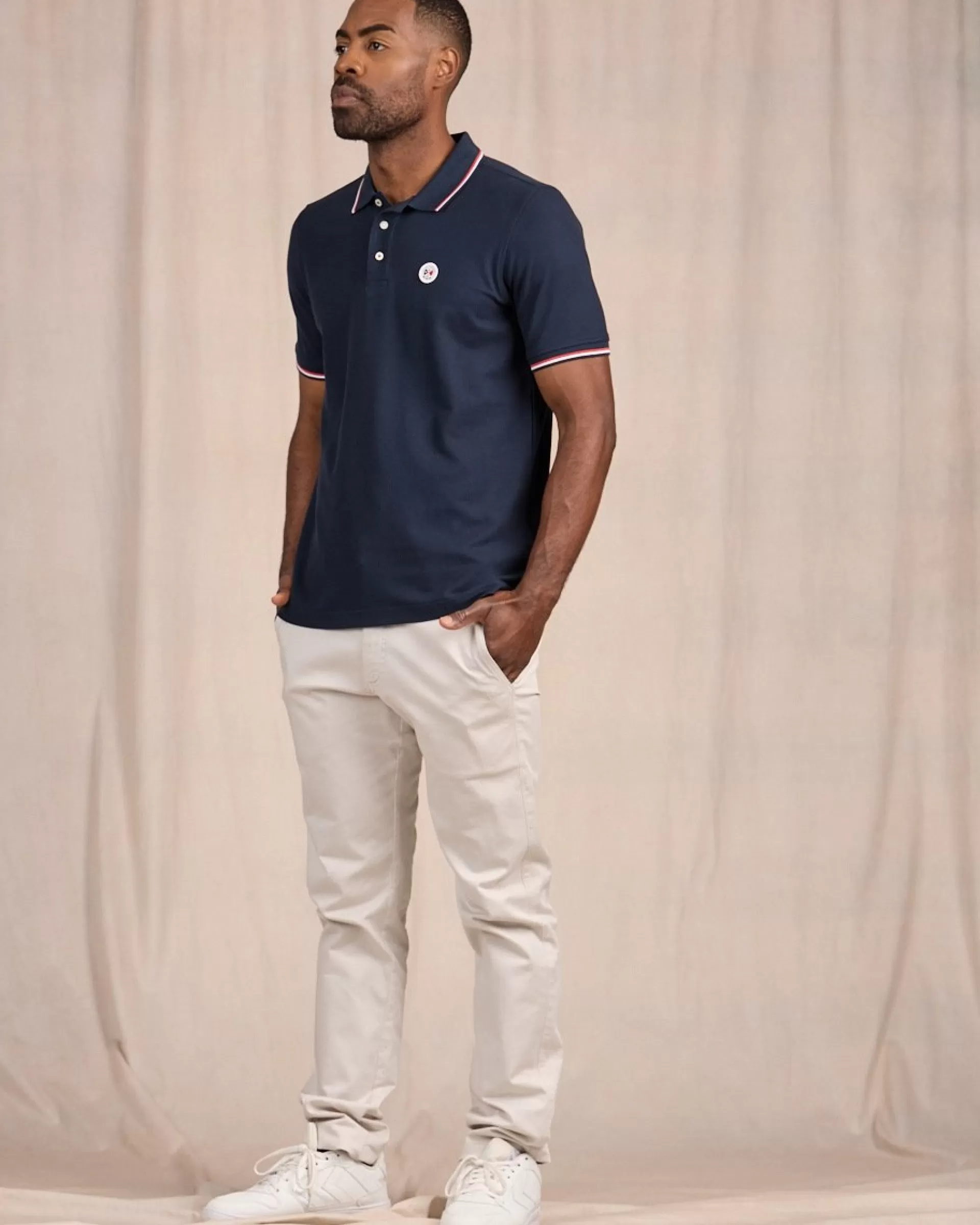 Shop Polo logo badge bleu marine Homme Polo