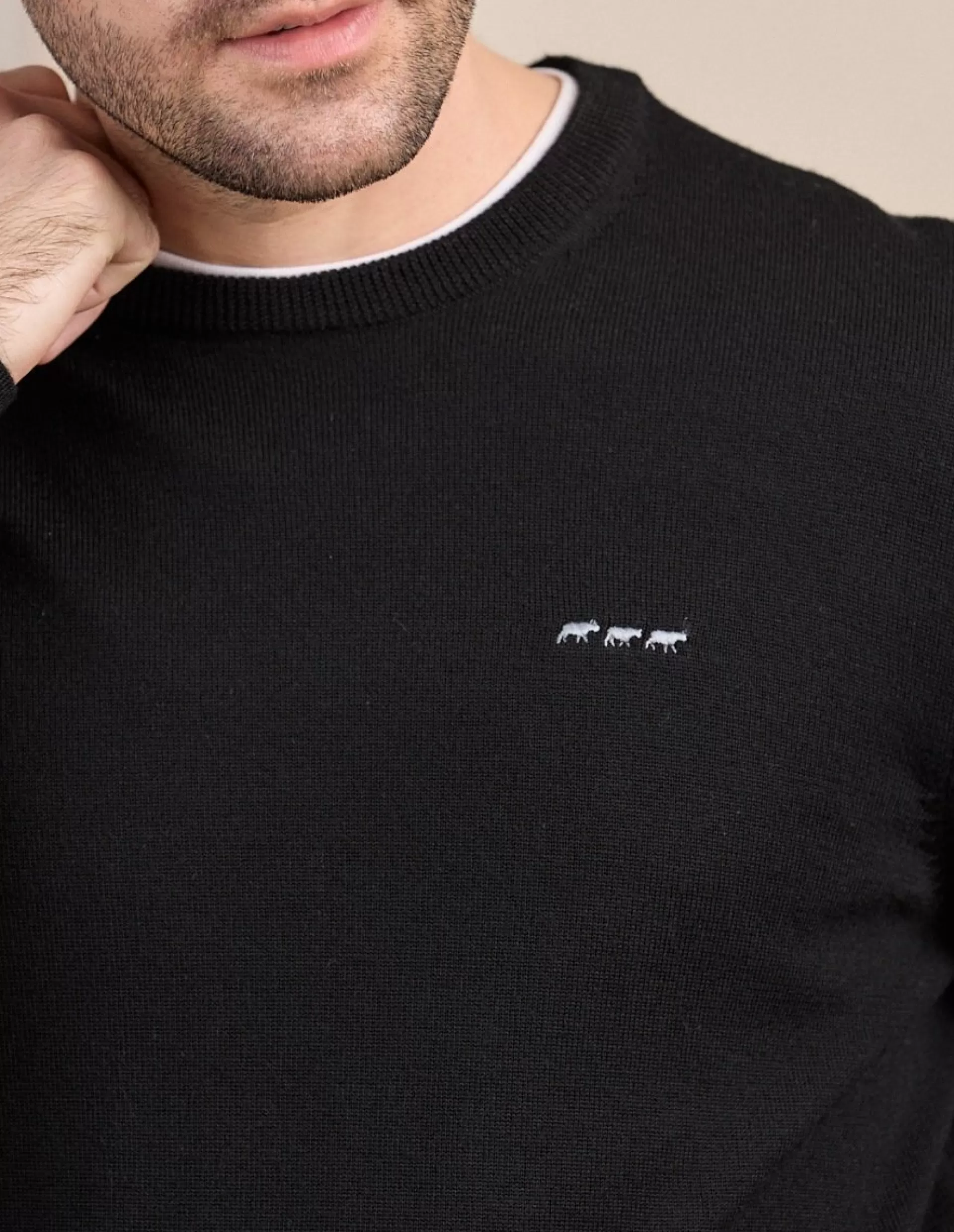 pull_col_rond_noir_3-1.webp Best Sale Pull col rond Homme Pull